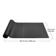 VEVOR Garage Floor Mats 2 Rolls 17 x 3.6 Ft Garage Mat 2.5mm Thickness Black Garage Flooring PVC Garage Mats for Under Car