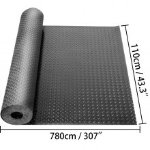 Tapis de sol de Garage VEVOR 2 rouleaux tapis de Garage 25.6x3.6 pieds épaisseur 2.5mm revêtement de sol de Garage noir tapis de Garage en PVC pour sous la voiture