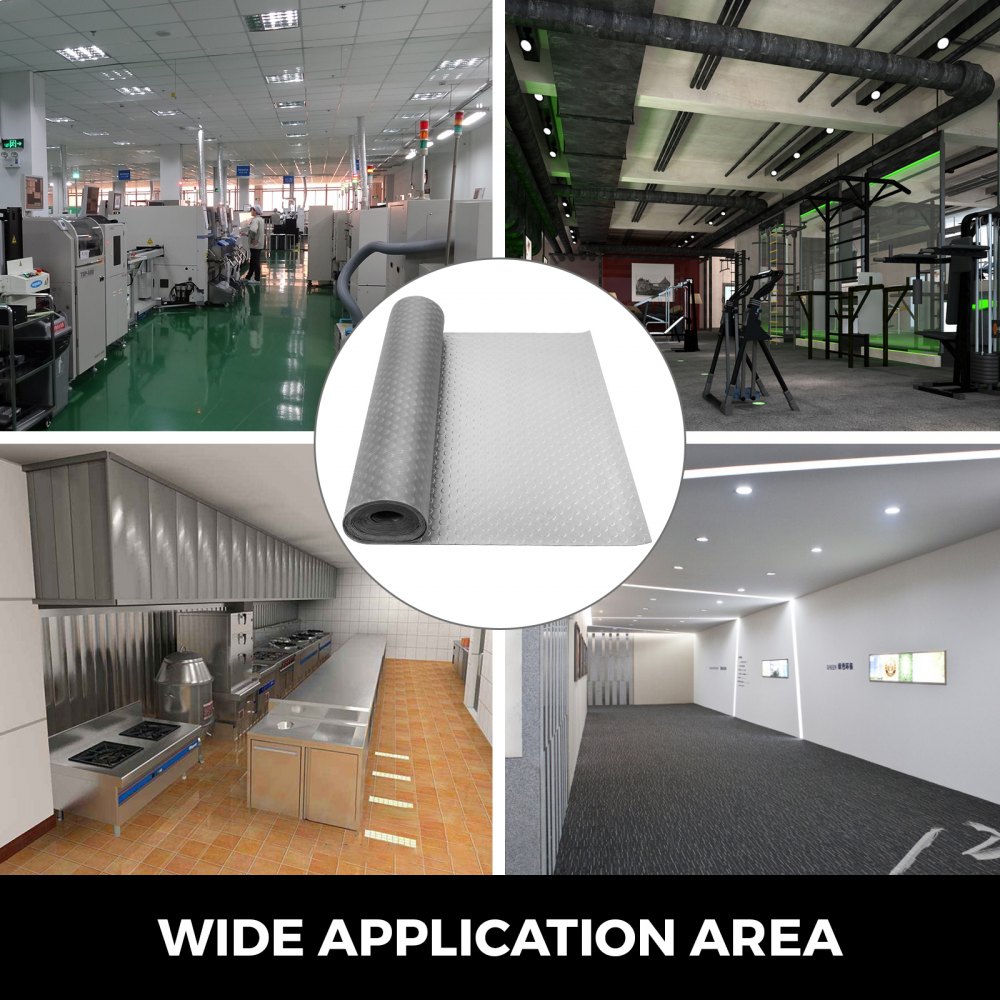 Grage Flooring Mat Roll Vinyl Floor Covering for Gym Workshop 5.2x1.1Mx2(Roll)