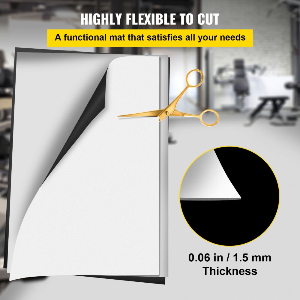VEVOR Dance Floor, 6.6x23ft Dance Floor Roll, 0.06in Thick PVC Vinyl Dance Floor, Black/White Reversible Portable Dance Floor, Non-Slip Dance Flooring, Ballet Dance Floor for Jazz, Pop, Lyrical Style