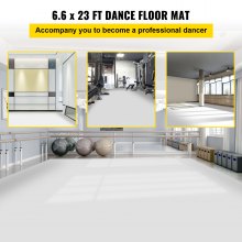 VEVOR Dance Floor, 6,6x23ft Dance Floor Roll, πάχος 0,06in PVC Vinyl Dance Floor, Μαύρο/Λευκό αναστρέψιμο φορητό πάτωμα χορού, αντιολισθητικό δάπεδο χορού, πίστα μπαλέτου για τζαζ, ποπ, λυρικό στυλ