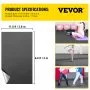 VEVOR Dance Floor, 6.6x11.8ft Dance Floor Roll, 0.06in Thick PVC Vinyl Dance Floor, Black/Grey Reversible Portable Dance Floor, Non-Slip Dance Flooring, Ballet Dance Floor for Jazz, Pop, Lyrical Style