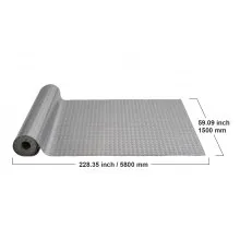 VEVOR Tapete para piso de garaje, 4.9x13 pies, rollo de vinilo para piso de garaje, antideslizante, textura de diamante, tapetes de garaje plateados para debajo del auto, 63.7 pies cuadrados, espacio de cobertura, tapete de piso de garaje de PVC para gimnasios, barcos, remolques de autos