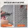VEVOR Garage Floor Mat 4.9x9.2 ft Vinyl Garage Flooring Roll Anti-Slide Diamond Texture Silver Garage Mats for Under Car 45 sqft Covering Space DIY PVC Garage Floor Mat for Gyms Boats Car Trailer