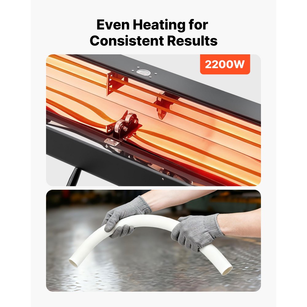 VEVOR Electric PVC Conduit Heater, 1/2" to 4", 2200W Rapid and Even Heating, PVC Bender Heater Pipe Bending Tool with Carrying Handle, Easy to Use, for Construction Crews, DIY Enthusiasts, Workshop