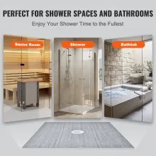 VEVOR Shower Curb Kit, 72"x72" Shower Pan Kit with 2" PVC Central Flange, 4" Stainless Steel Grate, Waterproof Shower Curb & Membrane & Strip, Shower Pan Slope Sticks Fit for Bathroom