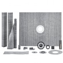 VEVOR Shower Curb Kit, 1219x1524mm Shower Pan Kit with 50.8mm PVC Central Flange, Waterproof Membrane, Stainless Steel Grate and Joint Sealant, Shower Pan Slope Sticks Fit for Bathroom