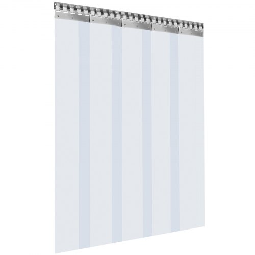 VEVOR PVC Strip Curtain 1.25x2.25m (W x H) Vinyl Door Strips 5 Strips Vinyl Strip Door Curtain with 5.4cm Overlap Vinyl Curtain 3mm Thickness Plastic Door Curtain for Freezer Doors Warehouse Doors