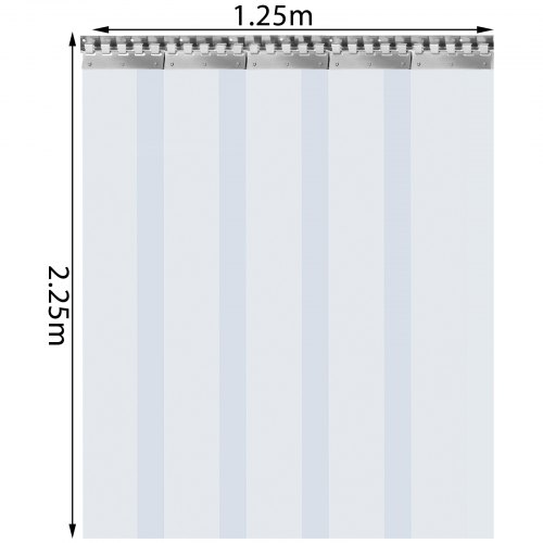 VEVOR PVC Strip Curtain 1.25x2.25m (W x H) Vinyl Door Strips 5 Strips Vinyl Strip Door Curtain with 5.4cm Overlap Vinyl Curtain 3mm Thickness Plastic Door Curtain for Freezer Doors Warehouse Doors