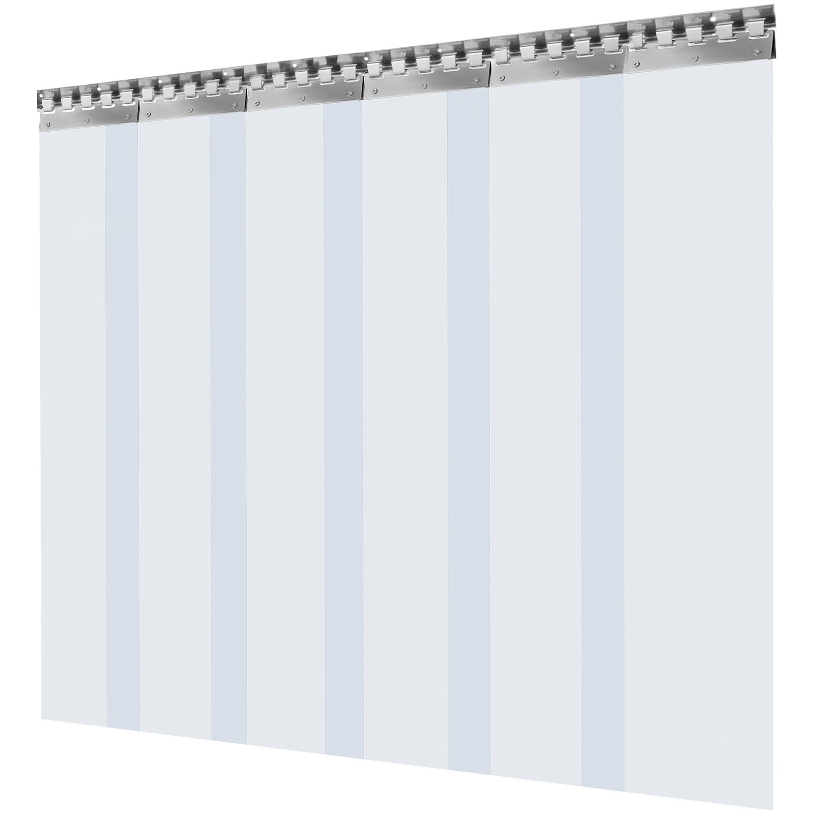 VEVOR PVC Strip Curtain 1.5 x 2.5m (W x H) Vinyl Door Strips 6 Strips Vinyl Strip Door Curtain with 5.4cm Overlap Vinyl Curtain 3mm Thickness Plastic Door Curtain for Freezer Doors Warehouse Doors