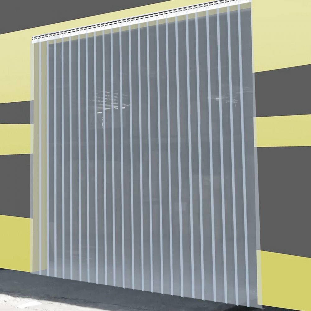 VEVOR PVC Door Curtain 148 Feet Length X 7.8 Inches Width 1 Roll Plastic Curtain Strips 0.08 Inch Thickness Clear Anti Scratch Curtain Strip for Freezer Doors Warehouse