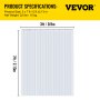 VEVOR 9PCS PVC Strip Door Curtain, 36Inch (3ft) Width X 84Inch (7ft) Height Vinyl Strip Door Curtain, 0.08 Inch Thickness Plastic Curtain Strips Clear with 50% Overlap for 3\' X 7\' Doors