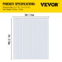 VEVOR 15PCS Plastic Curtain Strips, 60 Inch (5ft) Width X 84 Inch (7ft) Height PVC Strip Door Curtain, 0.08 Inch Thickness Vinyl Strip Door Curtain 50% Overlap for Doors