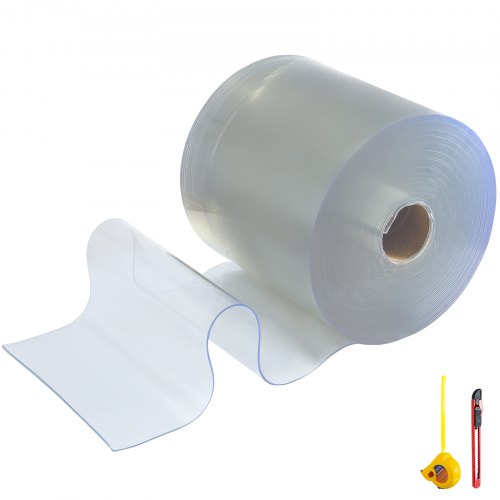 PVC Plastic Door Curtain Smooth Door Bulk Roll Clear 300mm Width x 3mm Thickness x 25m Length