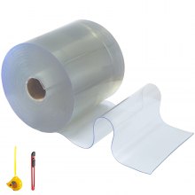 PVC Plastic Door Curtain Smooth Door Bulk Roll Clear 300mm Width x 3mm Thickness x 25m Length
