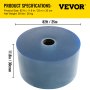 VEVOR PVC Door Curtain 82 Feet Length X 11.8 Inch Width Plastic Curtain Strips 1 Roll 0.12 Inch Thickness Clear Anti Scratch Curtain Strips for for Warehouse Freezer Doors