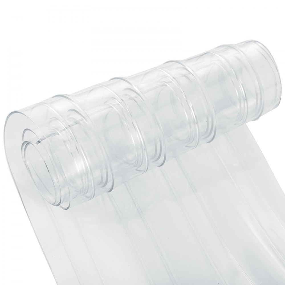 VEVOR Tiras de cortina de plástico, 148 pies de largo, 7,8 pulgadas de ancho, 0,06 pulgadas de espesor, cortina de puerta de PVC, tira de cortina transparente antiarañazos para puertas de congelador, puertas de almacén