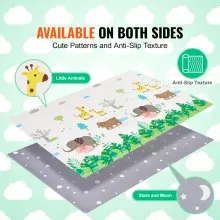 VEVOR - Alfombra de juego para bebés de 55 x 82 pulgadas, suave, para gatear y actividades en el suelo, de 2 lados