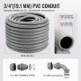 VEVOR 3/4-Inch Flexible Electrical Conduit, 100 ft, PVC Liquid-Tight Conduit Non-Metallic with 5 Straight and 5 90-Degree Conduit Connector Fittings, for Air Conditioning Motor Controller Pump, IP65
