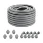 VEVOR 3/4-Inch Flexible Electrical Conduit, 100 ft, PVC Liquid-Tight Conduit Non-Metallic with 5 Straight and 5 90-Degree Conduit Connector Fittings, for Air Conditioning Motor Controller Pump, IP65