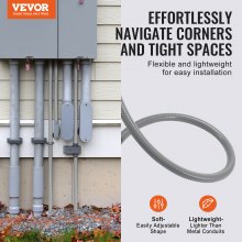 VEVOR 3/4 in Flexible Liquid-Tight Electrical PVC Conduit 100 ft Non-Metallic