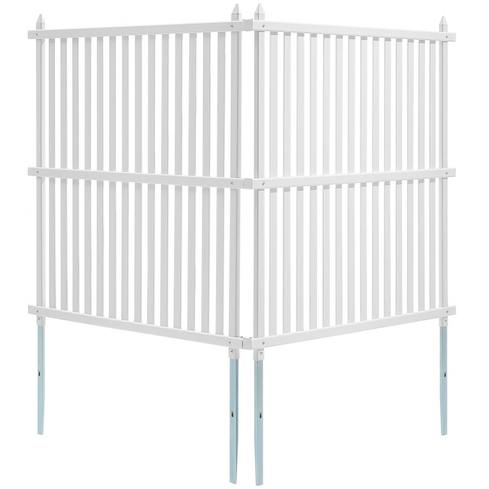 VEVOR 48" W x 48" H Vinyl Privacy Fence Panels, Air Conditioner Fence, Outdoor Privacy Screens for Trash Can, Pool Equipment Enclosure, Privacy Screen Kit Strip Panels (2 Panels)