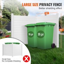 VEVOR Outdoor Privacy Screens, 50" W x 50" H Air Conditioner Fence, Pool Equipment Enclosure, Horizontal Vinyl Privacy Fence, Perfect to Enclose Trash Can and A/C Units (2-Panel)