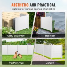VEVOR Outdoor Privacy Screens, 50" W x 50" H Air Conditioner Fence, Pool Equipment Enclosure, Horizontal Vinyl Privacy Fence, Perfect to Enclose Trash Can and A/C Units (2-Panel)