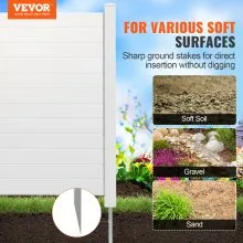 VEVOR Outdoor Privacy Screens, 50" W x 50" H Air Conditioner Fence, Pool Equipment Enclosure, Horizontal Vinyl Privacy Fence, Perfect to Enclose Trash Can and A/C Units (4-Panel)
