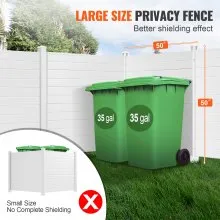 VEVOR Outdoor Privacy Screens, 50" W x 50" H Air Conditioner Fence, Pool Equipment Enclosure, Horizontal Vinyl Privacy Fence, Perfect to Enclose Trash Can and A/C Units (4-Panel)