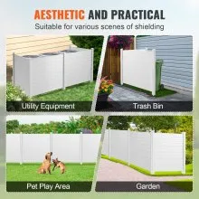 VEVOR Outdoor Privacy Screens, 50" W x 50" H Air Conditioner Fence, Pool Equipment Enclosure, Horizontal Vinyl Privacy Fence, Perfect to Enclose Trash Can and A/C Units (4-Panel)