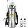 VEVOR 3Gal Stainless Steel Sprayer, Set with 20" Wand& Handle& 3FT Reinforced Hose, Hand Pump Sprayer with Pressure Gauge&Safety Valve, Adjustable Nozzle Suitable for Gardening and Sanitizing