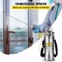 VEVOR 3Gal Stainless Steel Sprayer, Set with 20’’ Wand& Handle& 3FT Reinforced Hose, Hand Pump Sprayer with Pressure Gauge&Safety Valve, Adjustable Nozzle Suitable for Gardening and Sanitizing