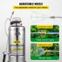 VEVOR Stainless Steel Sprayer 12L Household Gardening and Floor Cleaning Sprayer, Suitable for the Current Neds of Industry, Agriculture, Commerce, Medicine and Other Industries