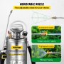 VEVOR 1.5Gal Stainless Steel Sprayer, Set with 16" Wand& Handle& 3.3FT Reinforced Hose, Hand Pump Sprayer with Pressure Gauge&Safety Valve, Adjustable Nozzle Suitable for Gardening& Sanitizing