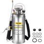 VEVOR 2Gal Stainless Steel Sprayer, Set with 20" Wand& Handle& 3FT Reinforced Hose, Hand Pump Sprayer with Pressure Gauge&Safety Valve, Adjustable Nozzle Suitable for Gardening and Sanitizing