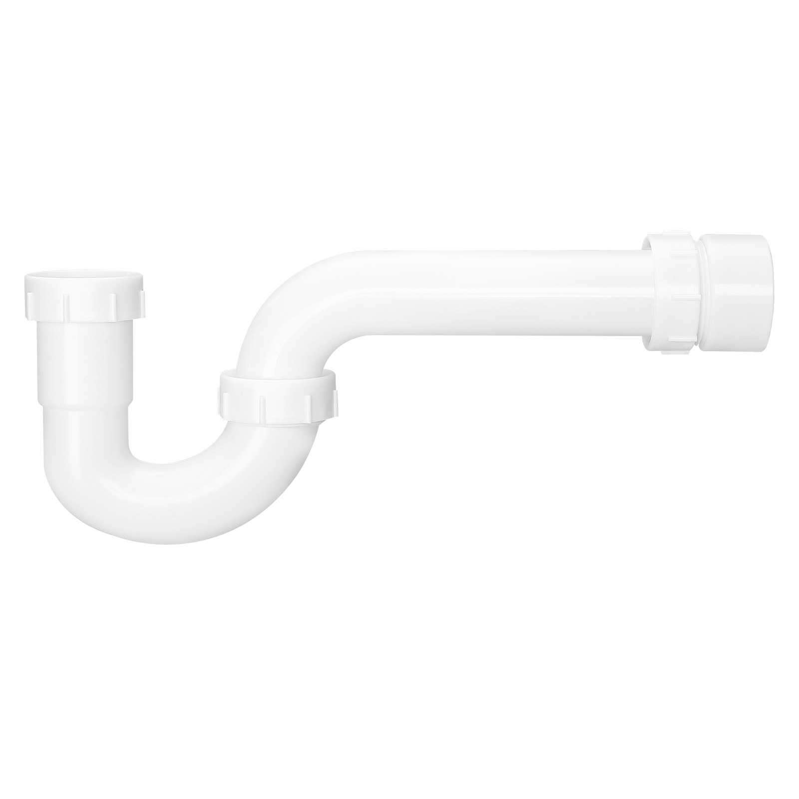 VEVOR P-Trap, 1-1/2 Inch P Trap Sink Drain Pipe Kit with Threaded Adapter and TPU Leak-Resistant Washers, PP Plastic Pipe Basin Waste Kit, Under Sink Plumbing for Kitchen Bathroom Sewer Drain, White