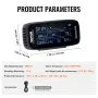 VEVOR Air Quality Monitor 9-IN-1, CO2, Temperature, Humidity, Formaldehyde TVOC AQI Tester, Professional PM2.5 PM10 PM1.0 Particle Counter for Indoor/Outdoor, Air Quality Meter  w/Alarm Thresholds