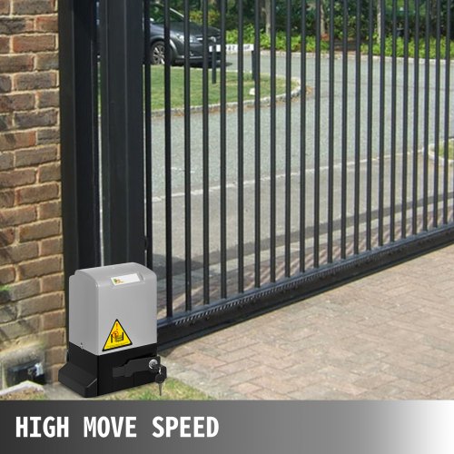VEVOR Automatic Gate Opener 1300lbs, with Infrared Security Photocell Sensor with 2 Remote Controls Sliding Gate Opener Move Speed 39 ft Per Min