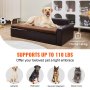 VEVOR Pet-soffa, hundsoffa för stora hundar och katter, hundsoffa i mjuk läder, 110 lbs Laddar kattsoffa, svart