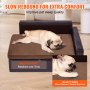 VEVOR Pet-soffa, hundsoffa för medelstora hundar och katter, hundsoffa i mjuk läder, 110 lbs Loading Cat-soffa, svart