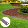 VEVOR stålgräsmatta, 5 st 3"x39" metalllandskapskanter, 16,25 fot total längd trädgårdskant, flexibel och böjbar galvaniserad stållandskap, metallkant för trädgård, gräsmatta, gångväg, brun