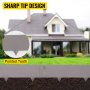 VEVOR steel lawn edging with sharp tip design in front of a suburban home.