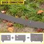 VEVOR steel lawn edging with quick connection system, placed on soil and grass.