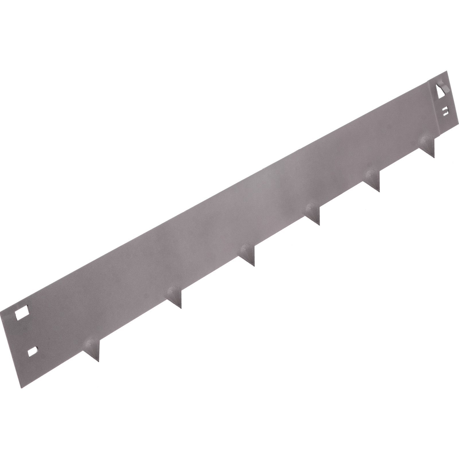 VEVOR steel lawn edging strip in gray with ground stakes and mounting holes.