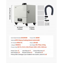 Solder Fume Extractor 459 m³/h 280W Brushless Motor 4-Stage Filters & 10 Speeds