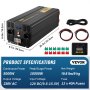 VEVOR Pure Sine Wave Inverter Power Inverter 5000W DC12V to AC230V Inverter LCD