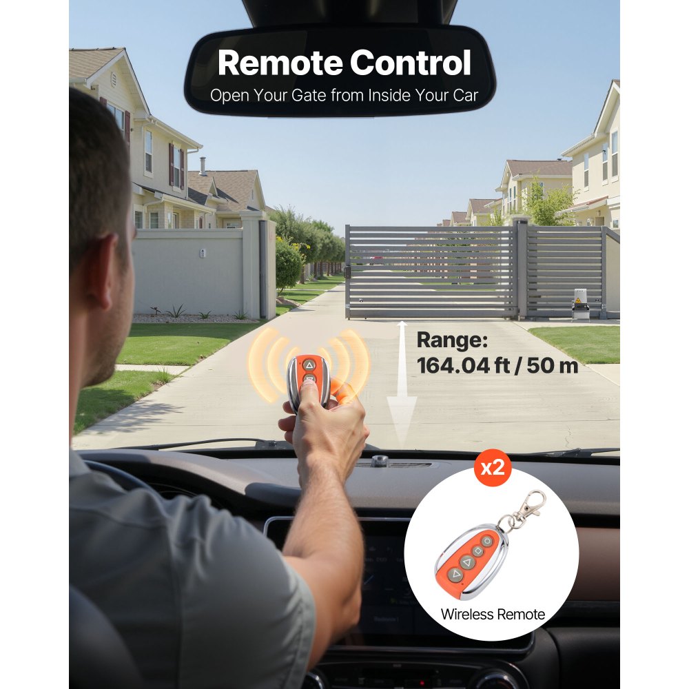 VEVOR Garage Door Opener 1400LBS Automatic Sliding Gate Opener 600KG Electric Remote Control 40FT Sliding Gate Motor Slide Automatic Opener Door