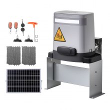 280W Solar Gate Opener 1799lbs Electric Gate Opener Chain Drive 2 Remotes