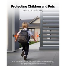 1200W Electric Sliding Gate Opener 5732lbs Chain Drive Infrared Sensor 2 Remotes
